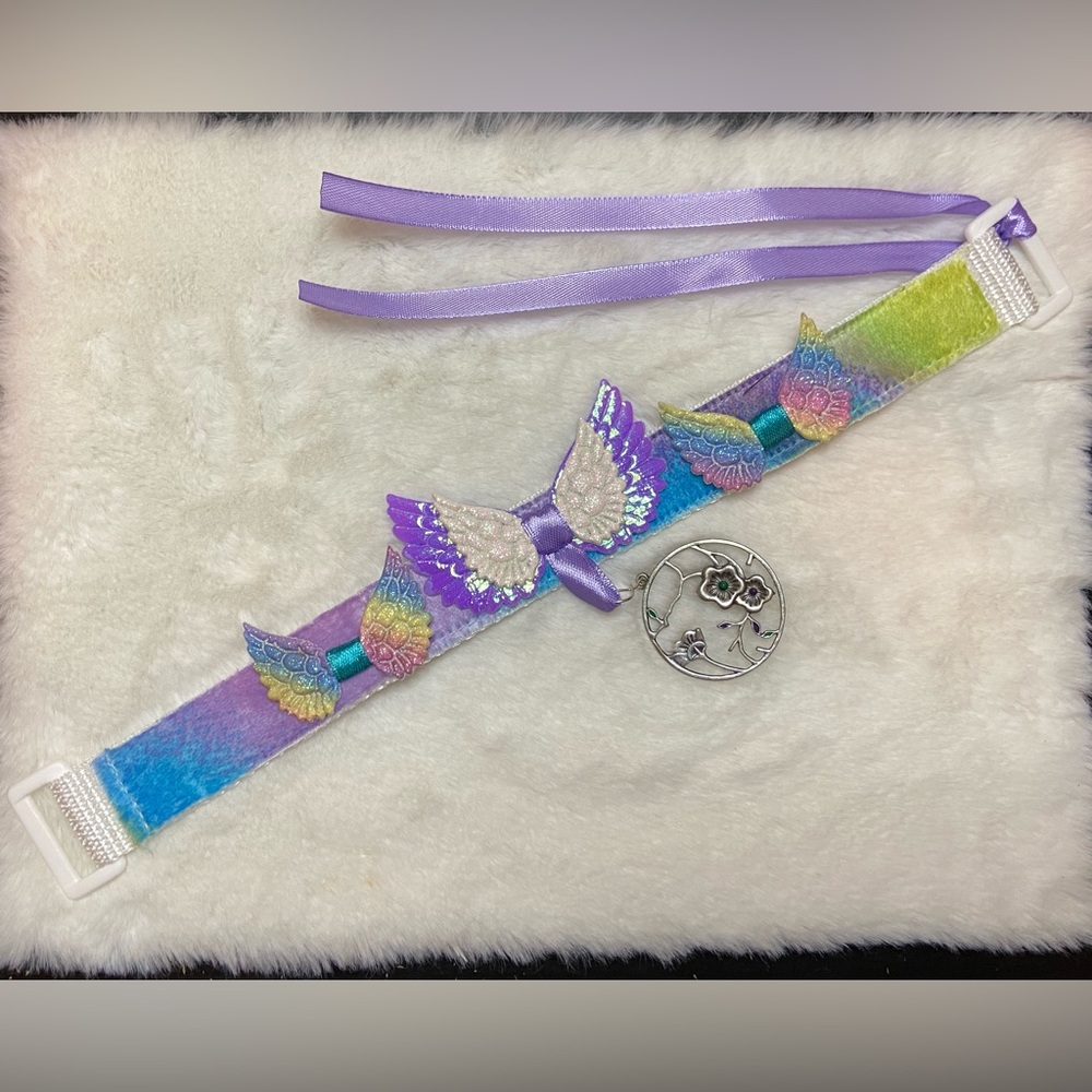 Rainbow and wings collar/ choker